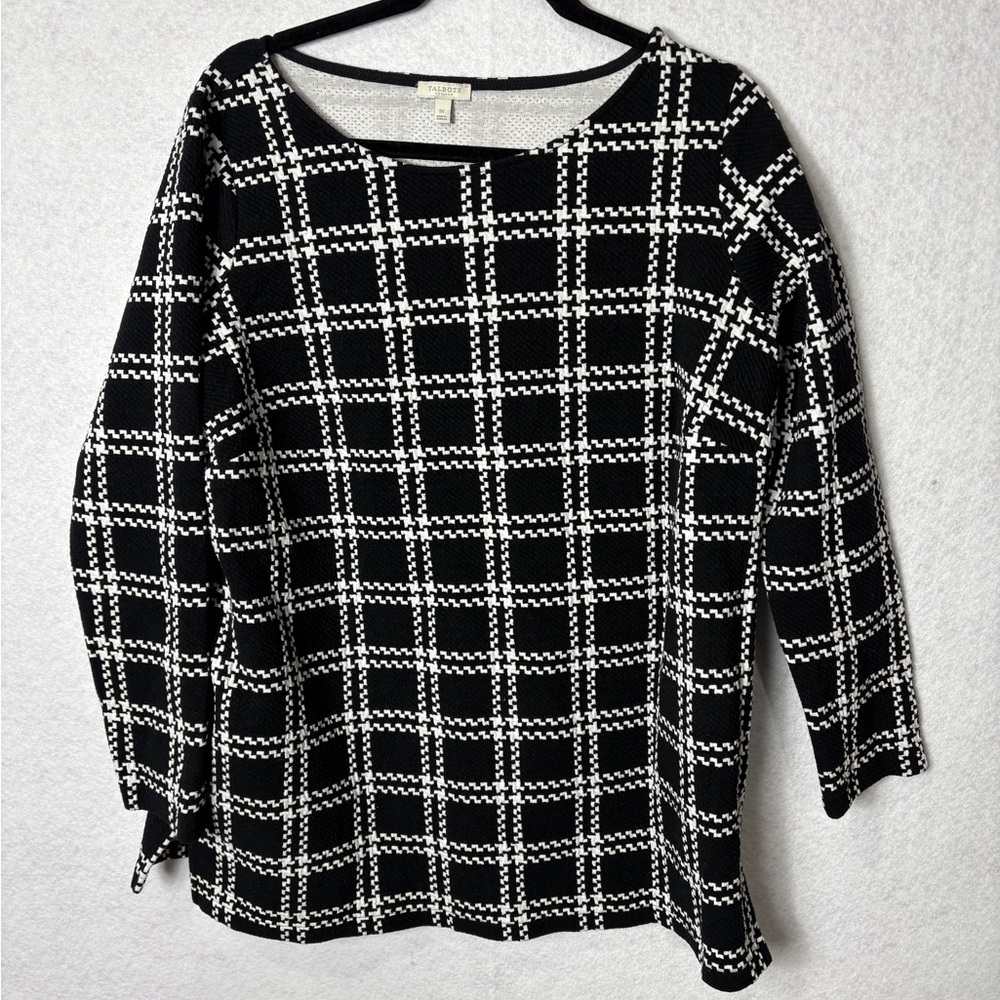 Talbots Plus Black and White Tunic 1X